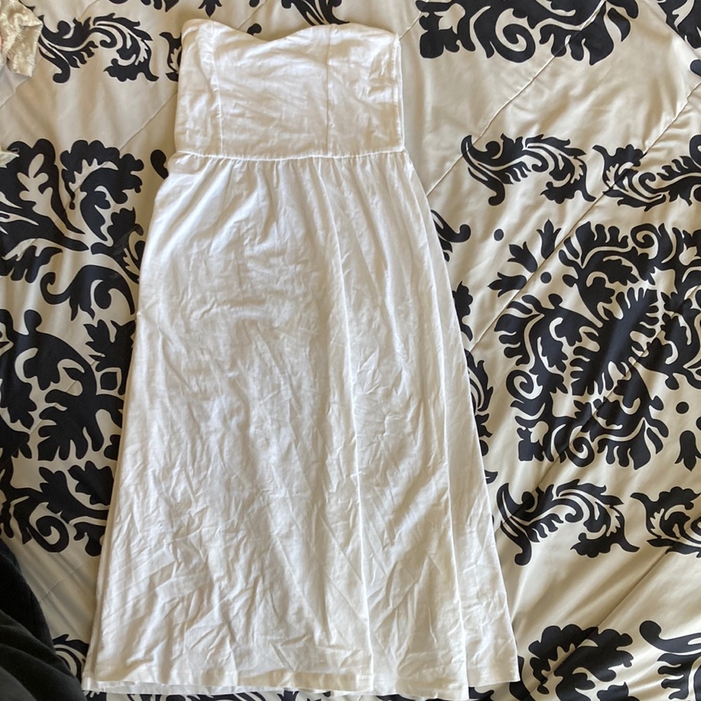 Asos white sleeveless midi dress